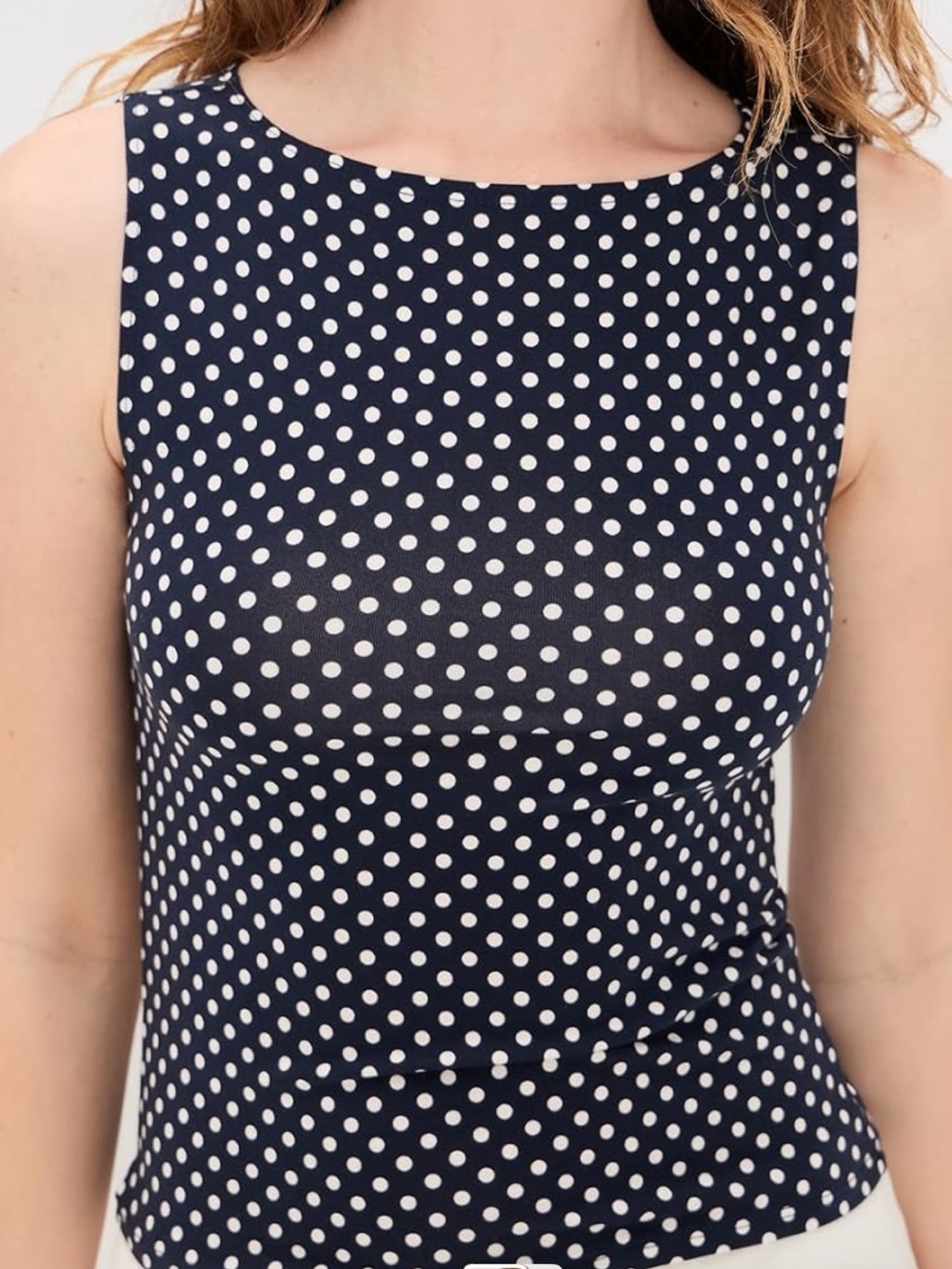 Reformation dusk Navy Polka Dot Tank - Navy & White dream dot fall chic NWT